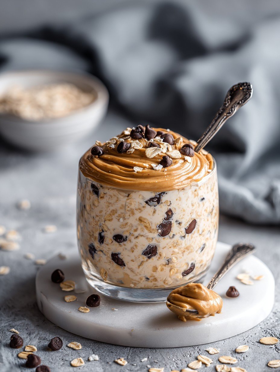 Beste Schnelle Erdnussbutter Schoko Overnight Oats – Gesundes Frühstück image 2