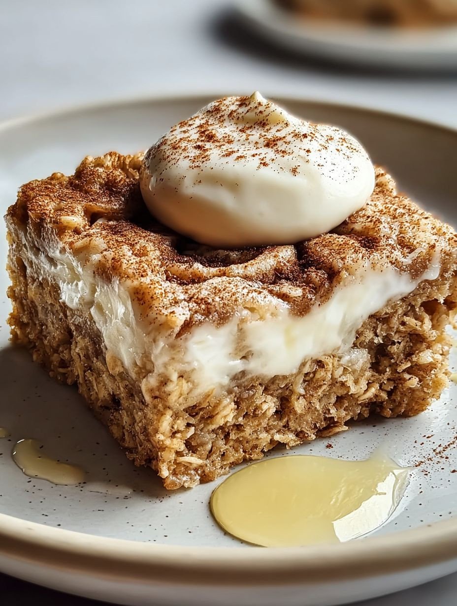 Einfaches Gesundes Zimtschnecken Baked Oatmeal Cremig image 2