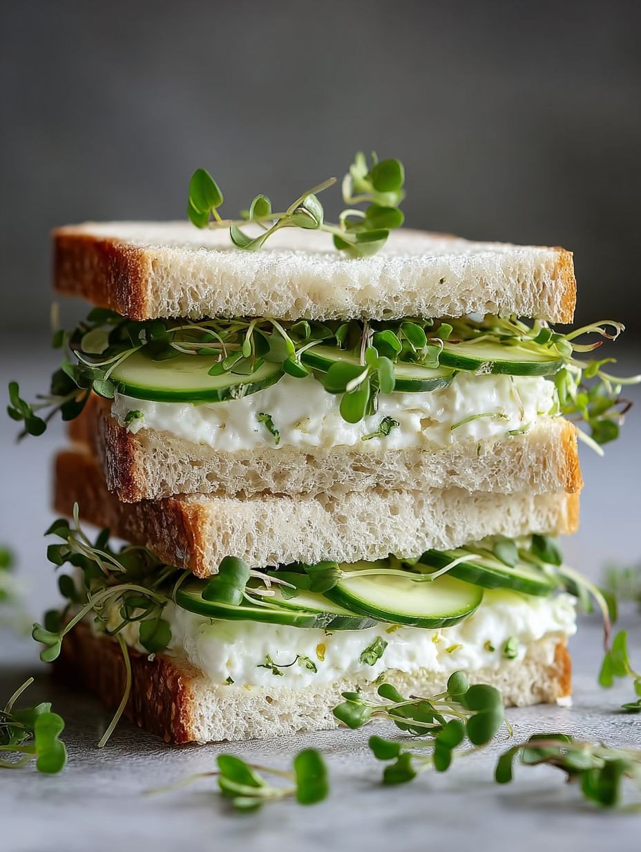Gesundes Einfaches Schnelles Gurken-Kresse-Sandwich – Perfekter leichter Snack image 2