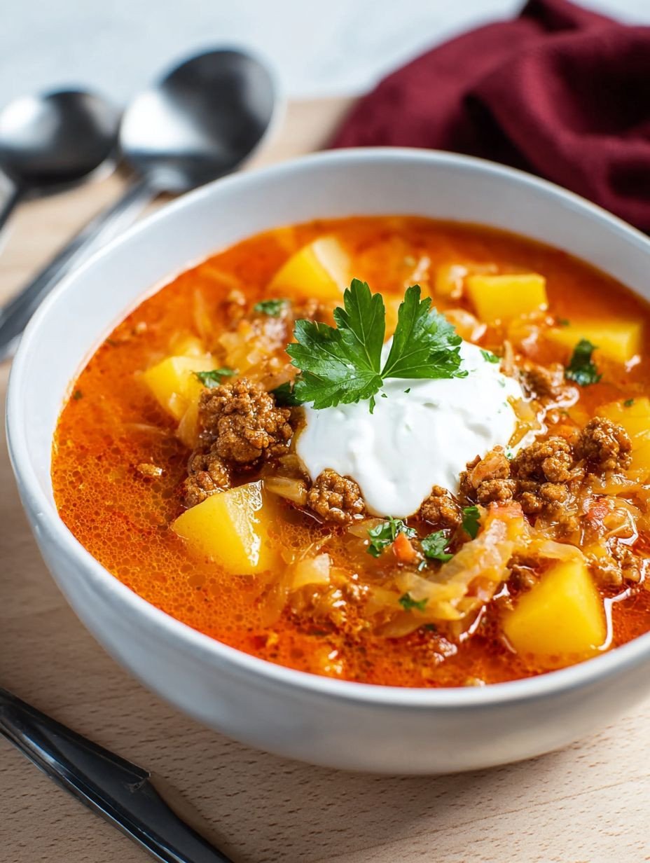 Sauerkrautsuppe mit Rinderhackfleisch | Einfach & Gesund image 2