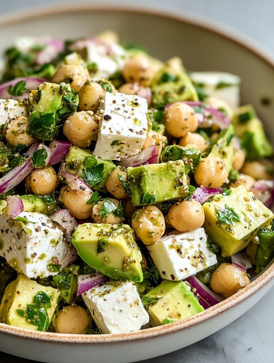 Schnell Gesund Kichererbsen Feta Avocado Salat – Perfektes Mittagessen image 2
