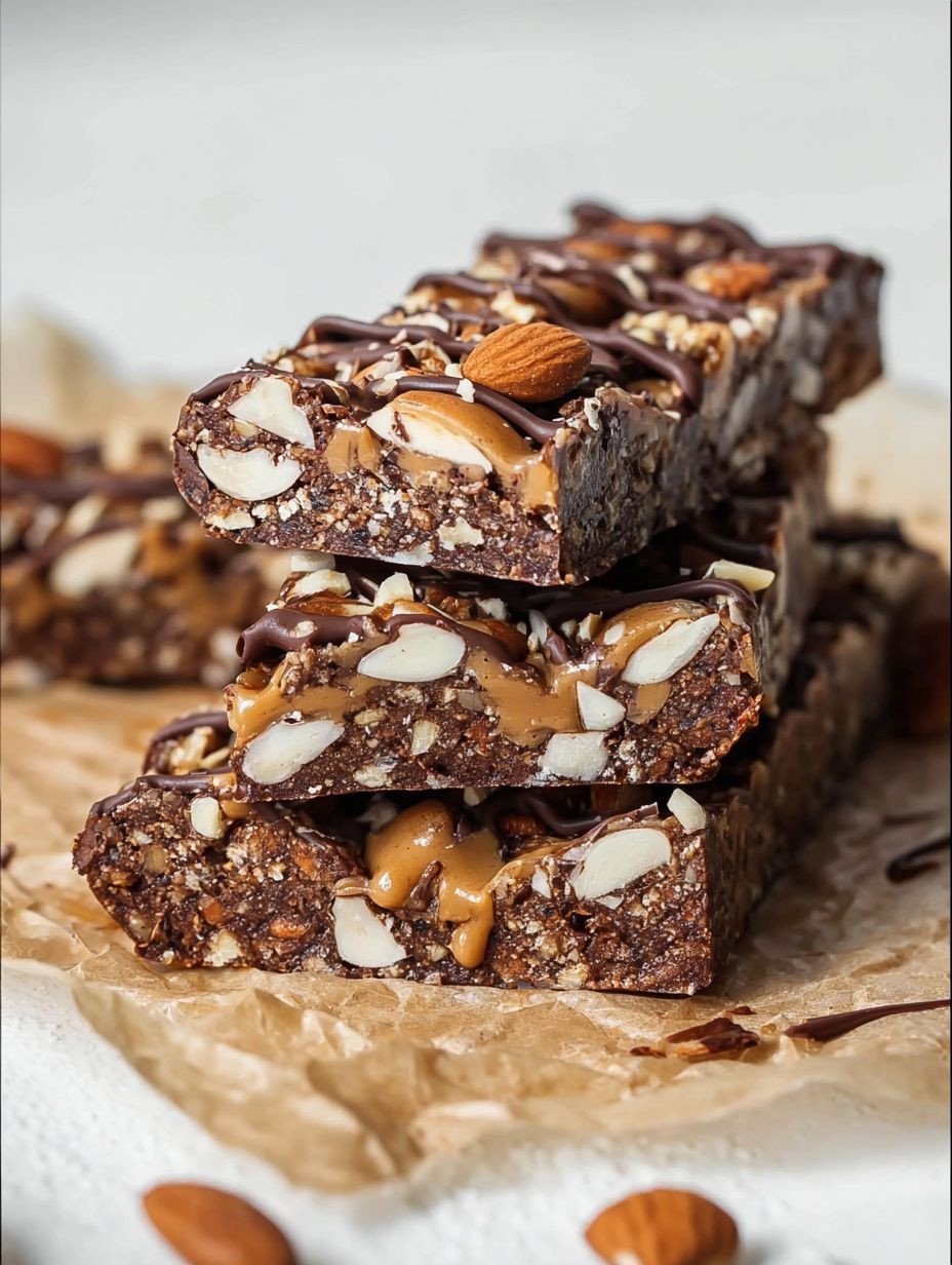 Vegane Gesunde Schoko Nuss Riegel | Schnell Ohne Backen image 2