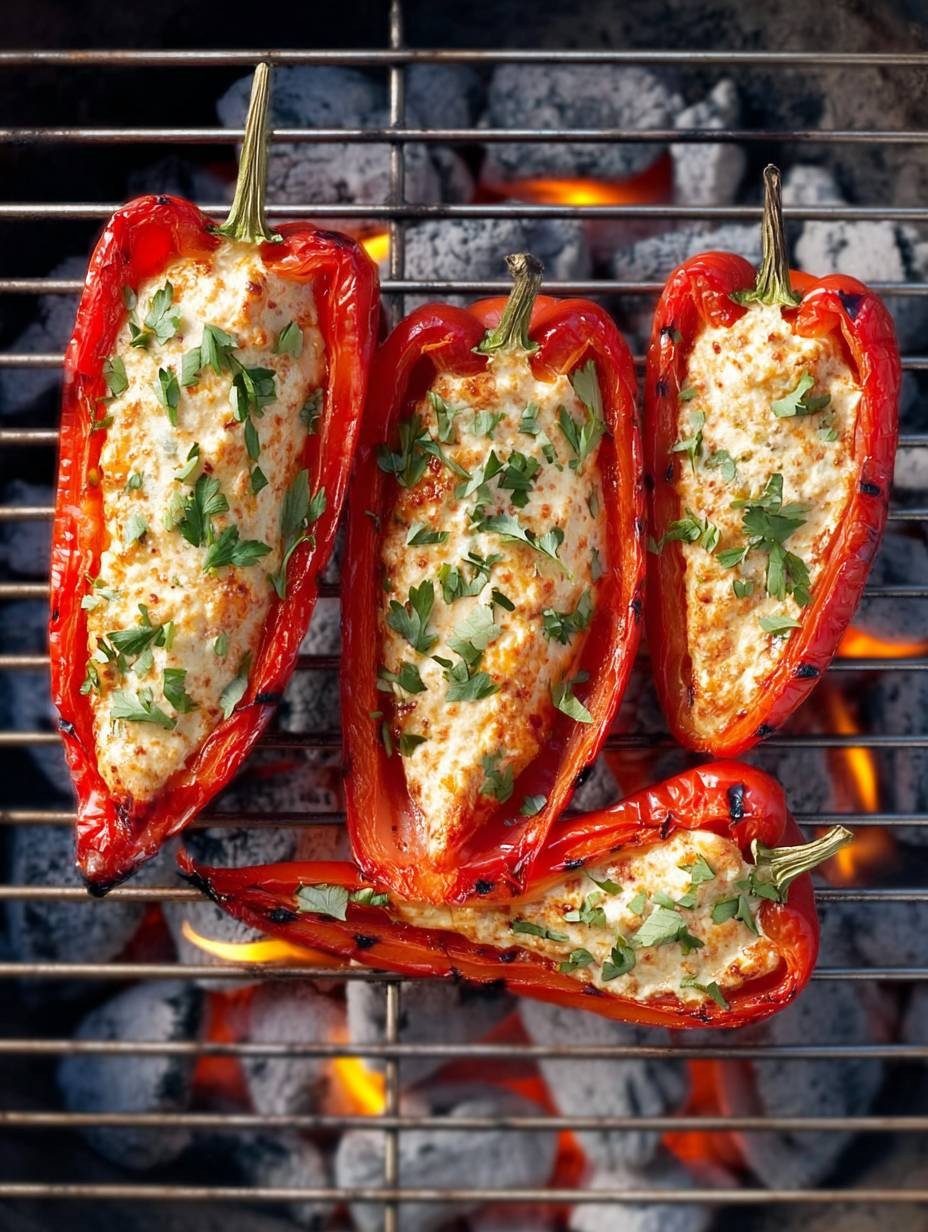Gefüllte Paprika grillen | Cremiges Sommerrezept image 2