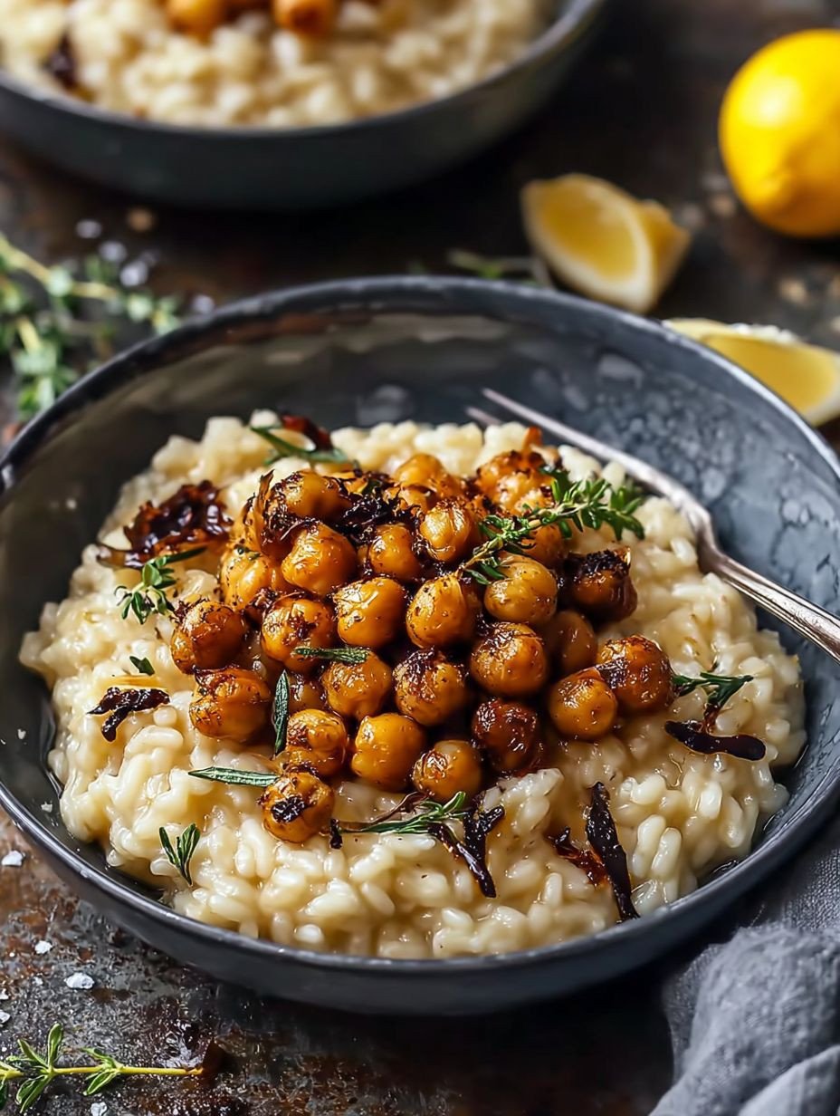 Gesundes Zitronen-Risotto: Cremig & knusprige Kichererbsen image 2