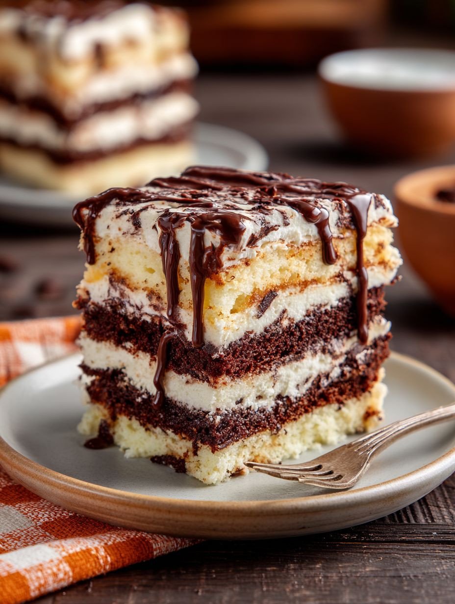Himmlischer Schoko-Vanille Schichtkuchen mit viel Creme. image 2
