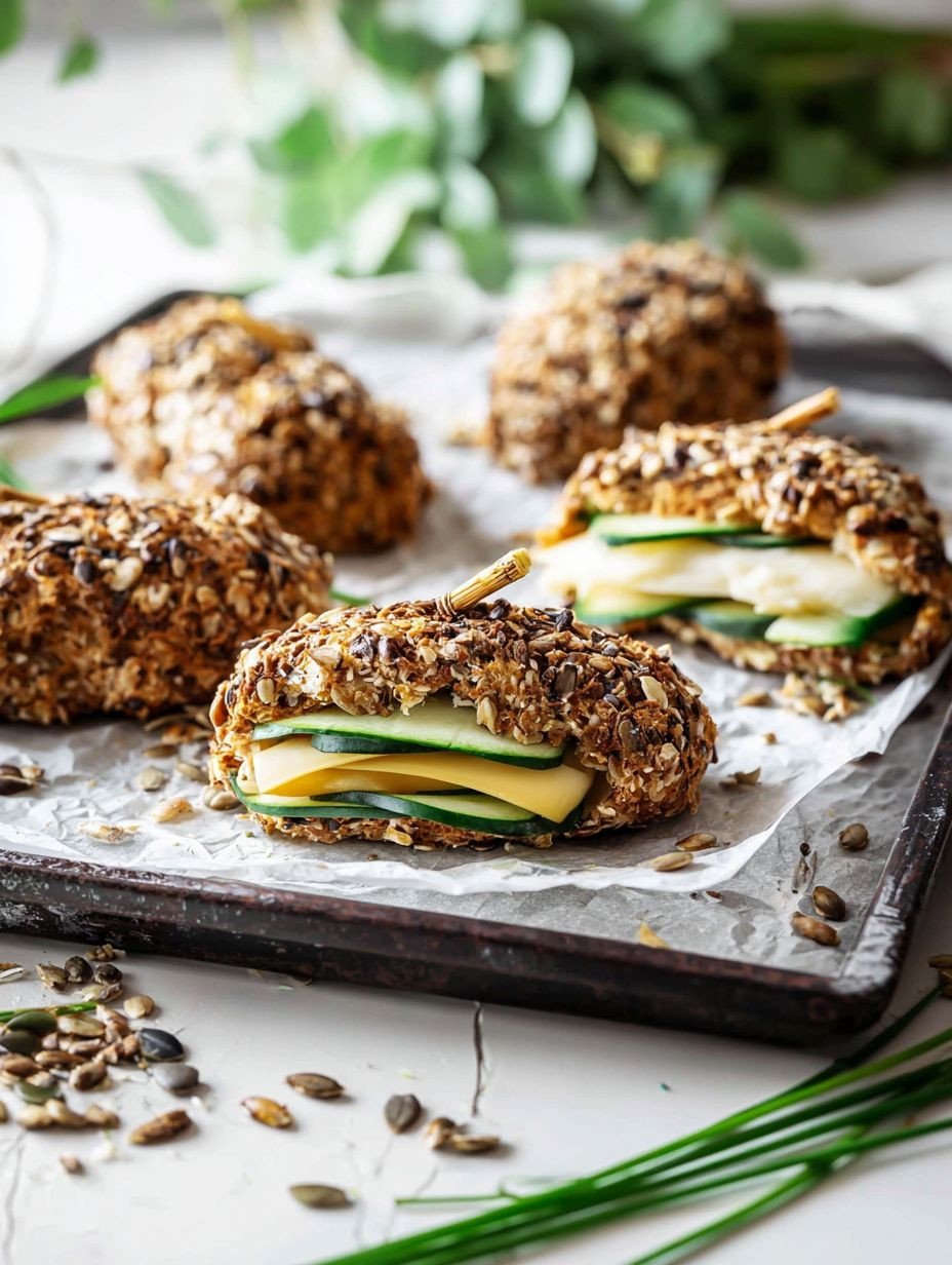 Kernige Brötchen mit Käse & Gurke EINFACH SELBER MACHEN image 2