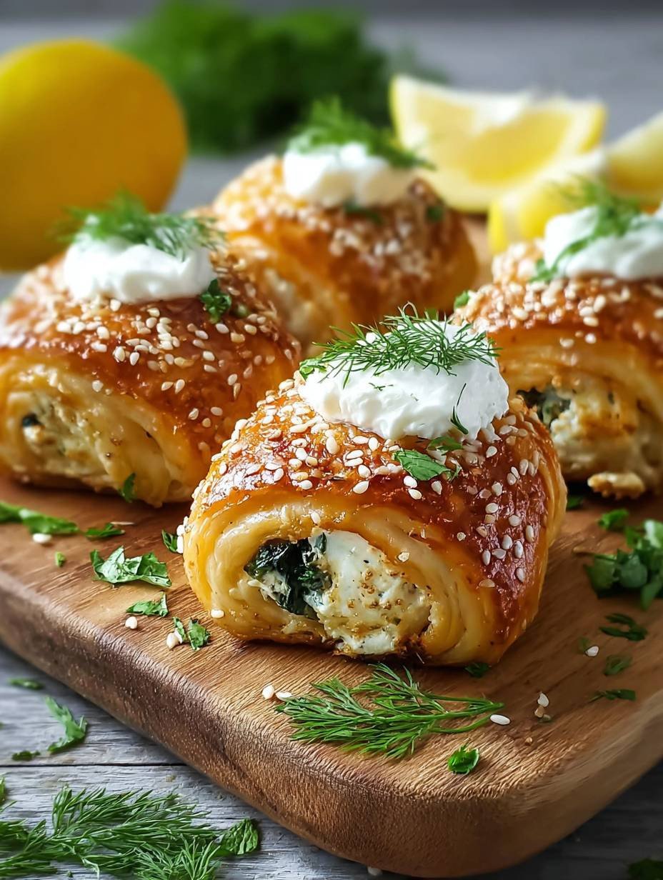 Knusprige Feta-Spinat-Röllchen aus dem Ofen | Rezept image 2