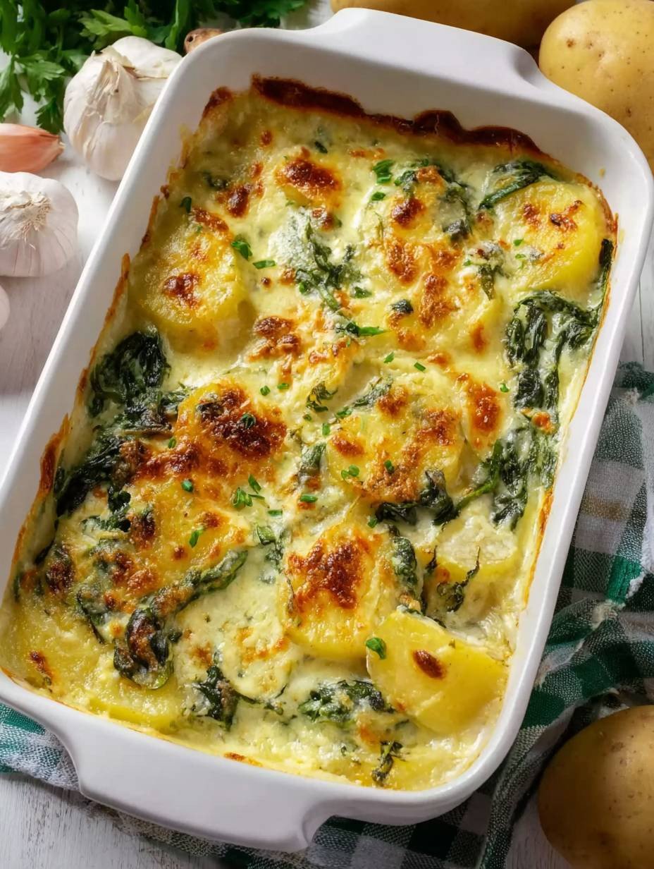 Perfekter Kartoffel-Spinat-Auflauf | Vegetarisches Rezept image 2