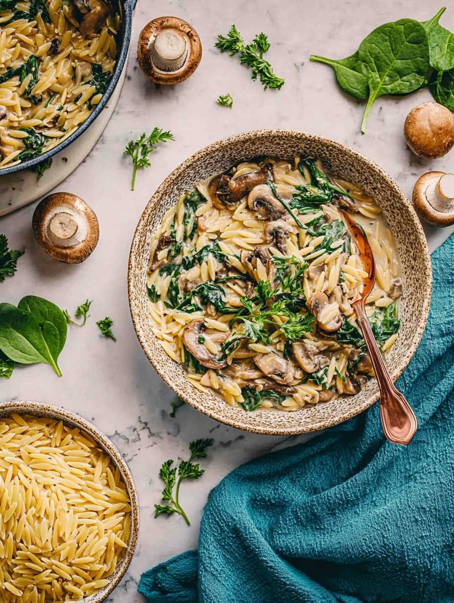 So cremig: Pilz-Spinat-Orzo zum Verlieben! image 2