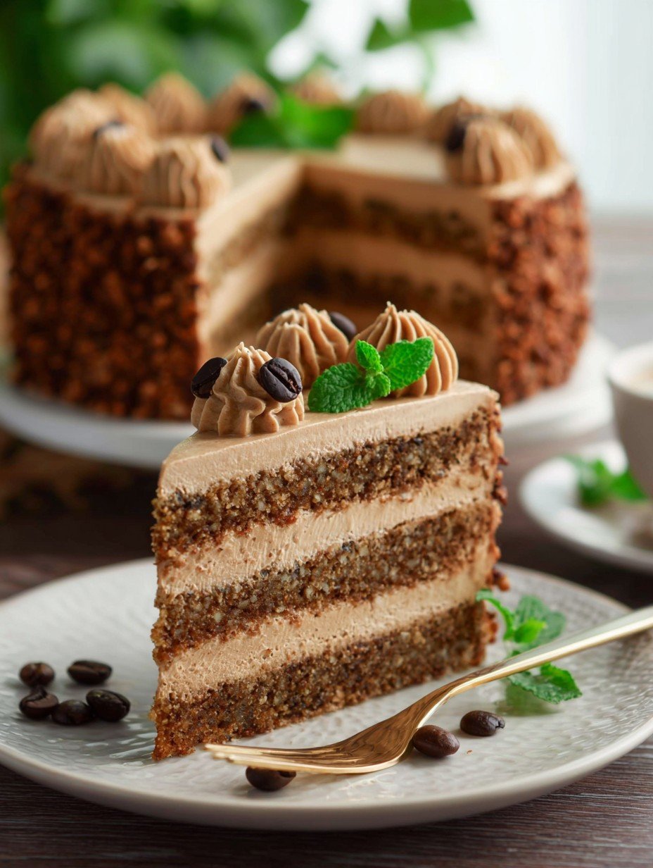 Traumhafte Kaffeetorte mit Nussboden & cremiger Füllung image 2