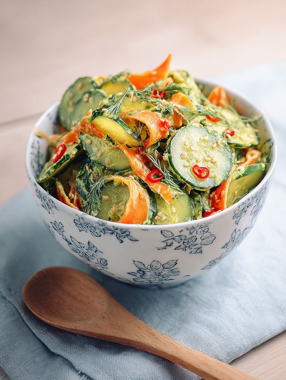 Würziger asiatischer Gurkensalat mit Karotten image 2